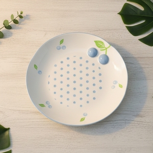 Plato de Porcelana Fina de Primera Calidad 3460986C-25, Nuevo, con Estampado de Arándanos Claros y Puntos - Product Image 6