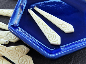 ต่างหูกระดูกดีไซน์เฉพาะตัว สไตล์ชนเผ่าโบฮีเมียน งานฝีมือธรรมชาติ - Product Image 6