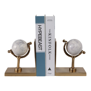 Serre-livres décoratifs en métal en forme d'ailes d'ange dorées, support de livres sculptural en forme de plumes, décoration d'étagère pour la maison, la bibliothèque ou le bureau - Product Image 2
