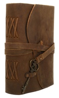 Journal personnalisé en cuir de bord de pont Rusti Vintage non doublé livre d'ombre grimoire recyclé laitier blanc antique