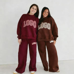 Sweat-shirt personnalisé en molleton doux avec broderie et patch, col rond classique, pour femme, hiver - Product Image 1
