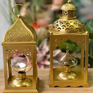 Pairs of 2 Muslim Iron Moon Star Desktop <b>Ornament</b> for Islam Party Table Ware Decoration Golden Plated - Product Image 5
