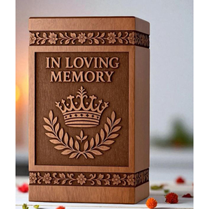 Handmade Rosewood Cremation Urn Engraved Crown, Personalized <b>Memorial</b> <b>Memorial</b> <b>Keepsake</b> by AYAANS - Product Image 4