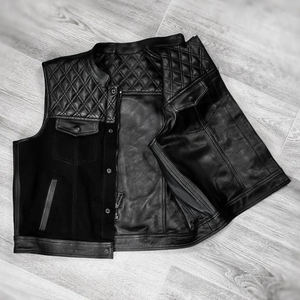 Gilet de motard en cuir véritable personnalisé de qualité supérieure, vêtement de moto tendance, gilet de moto pour homme avec coutures robustes - Product Image 4