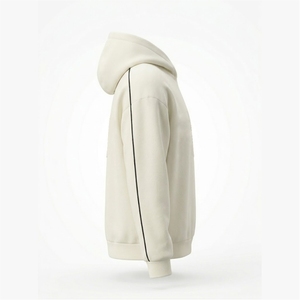Drop-shoulder Premium Minimalist Streetwear Oversized <b>Waterproof</b> Embroidered Fleece <b>Hoodie</b> with Organic Cotton - Product Image 4