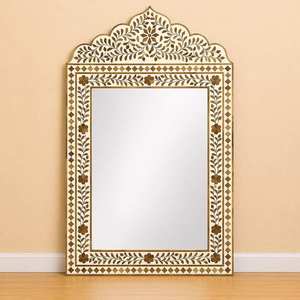 Handmade Best Bohemian <b>Arch</b> Mirror With Floral Bone Inlay <b>Frame</b> Decorative Unique Wall Mirror For Bathroom Decoration - Product Image 6