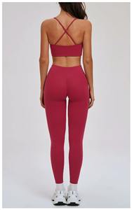 Conjunto de Yoga de Secado Rápido y Transpirable, Sólido, Ajustado, Moldeador, para Fitness al Aire Libre, Bra Deportivo y Leggings - Product Image 6