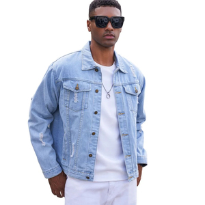 Customized Denim Jeans Jacket <b>Button</b> Closure Sky Blue Color Fashionable Casual Fit Street Type Denim Jacket With OEM Service - Product Image 6