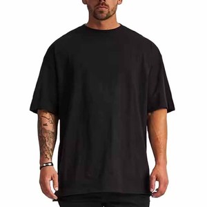 T-shirt Homme Personnalisé en Gros 100% Coton Qualité Luxe Design Logo Uni Coupe Boxy Streetwear pour Hommes - Product Image 5