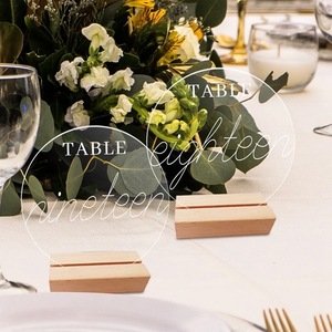Elegant Acrylic <b>Table</b> <b>Number</b> Sign Custom Laser-Engraved or Printed Stand for Weddings, Restaurants, and Events - Product Image 4
