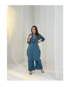 Nouvel Arrivage Hng Bharat Ensemble Sharara Plazzo en Faux Georgette Lourd Brodé avec Dupatta, Entièrement Cousu, Séchage Rapide, Tenue de Soirée Ethnique - Product Image 1