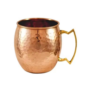 Copper Mug Hammered Drinking Cup with Handle Moscow Mule Mug for Coffee Tea Water Cocktail <b>Drinkware</b> Bar Home Use Set - Product Image 3