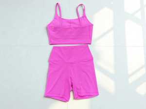 Conjunto Deportivo de Yoga de 2 Piezas para Mujer, de Alta Calidad, Sencillo, al por Mayor, Ajustado, de Tela Cepillada, con Control de Abdomen y Cintura Alta - Product Image 5