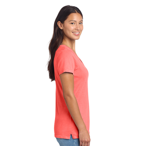 T-shirt en tricot pour femme de haute qualité, col en V, manches courtes, couleur unie, coupe classique, pour le printemps et l'été - Product Image 5