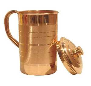 Handmade Pure Copper Water Jug with Lid Traditional Ayurvedic <b>Drinkware</b> Durable Polished Copper Vessel for Healthy Hydration - Product Image 2