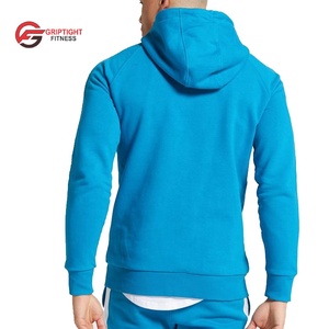 <b>Men</b> Full Sleeve Color Block Hooded <b>Sweatshirt</b> Contrast Raglan Sleeves Zippered Hoodie - Product Image 2