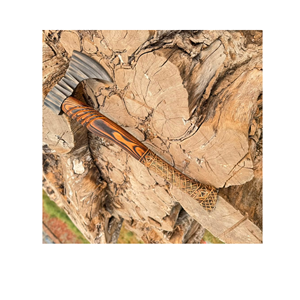 Hache de Bûcheron Style Viking THEWIZ CRAFTS, Tête Barbe, Acier Carbone, Manche en Bois, pour Fendre du Bois de Chauffage, Camping en Plein Air, Garantie 3 Ans - Product Image 2