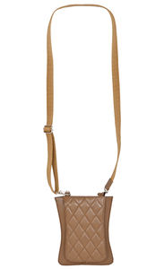 Pochette bandoulière minimaliste en cuir véritable pour femme, avec fentes pour cartes, couleur beige, fermeture magnétique réglable, tendance - Product Image 2