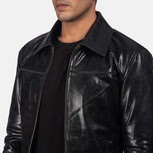 Chaqueta de Invierno de Último Diseño para Hombre, Corte Ajustado, Informal, Lisa, Resistente al Viento, de Cuero Genuino, con Cuello Alto, Talla Grande - Product Image 6