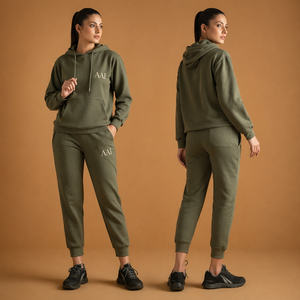 women hoodie jogger <b>Sets</b> Fleece Pullover Hoodies and Straight Leg Pants Custom Logo Manufacturer Women's Hoodies <b>Sets</b> - Product Image 1