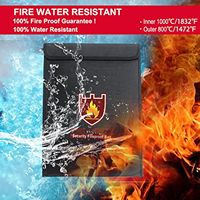 Grand sac à documents ignifuge et étanche avec décoration de serrure pochette enveloppe en silicone résistant à l'eau et au feu sac de sécurité pour l'argent