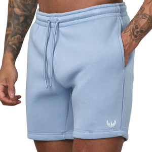 Mens Sky Blue Sweat <b>Shorts</b> Drawstring Waist Athletic Running Gym Workout Sportswear Casual Activewear <b>Shorts</b> - Product Image 1