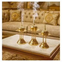 Brûleur d'encens en laiton de qualité supérieure au design personnalisé avec découpes en forme d'étoile, diffuseur aromatique, utilisation toute saison, brûleur d'encens décoratif