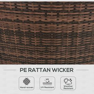 Set di 4 Sedie Divano in Rattan con 4 Tavolini, Vano Portaoggetti e Foro per Ombrellone, Marrone Misto - Product Image 5