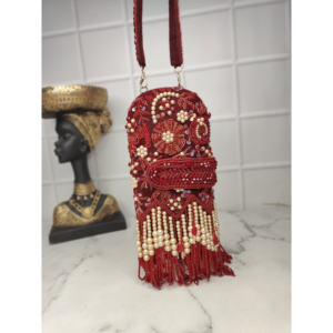 Pochette florale artisanale indienne pour tenue de soirée Matériau cristal avec décoration perlée HUMRAN EXPORT HE-2561 - Product Image 1