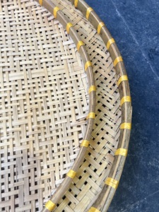 Grains Seeds & Farm Produce Kitchen Farmhouse Use Round Smoked Bamboo Set of 2 Sifting Trays Smoked Natural Bamboo Handmade - Product Image 5