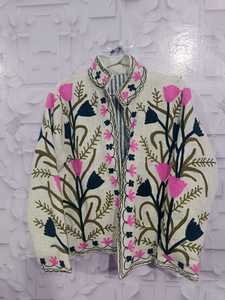 Boho Floral Embroidered Eco-Friendly Plus Size Women's Double Breasted Velvet <b>Patchwork</b> Coat <b>Jacket</b> Vintage Ethnic Winter 100% - Product Image 1