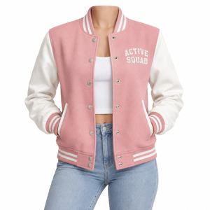 Chaqueta Varsity Corta para Mujer, Precio al por Mayor, Tendencia 2026, Parches Bordados de Alta Calidad, Logotipo Personalizado de Béisbol - Product Image 1