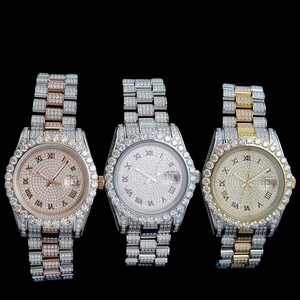 Vvs Moissanite Diamond Watch Hip Hop Out Watches Pass Diamond Tester <b>Wristwatch</b> for Men's Fashion. - Product Image 3