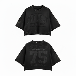 300 Grams Mid Weight Drop Shoulder Oversized Cropped T-shirt Men Comfortable Summer O-Neck Sleeve Short Breathable 100% Cotton - Product Image 2