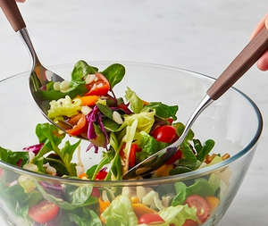 Cuillères à salade en acier inoxydable avec manches en bois, design minimaliste, compatibles lave-vaisselle, ensemble de couverts pour la restauration - Product Image 4