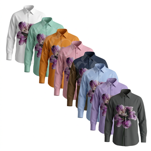Chemise Décontractée Personnalisée Tendance et Respirante, Légère, Couleur Unie, ou Surchemise Imprimée à Motifs Floraux Personnalisés – Vente en Gros - Product Image 1