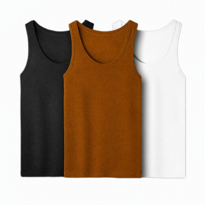 Débardeur en coton pour homme, 100 % coton, sans manches, pour le sport d'été, sous-vêtement de base absorbant pour personnes d'âge moyen et âgées - Product Image 3