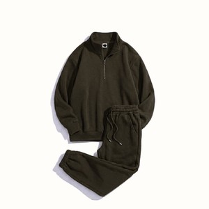 Conjunto Deportivo de Mujer Rosa con Media Cremallera, Manga Larga, Color Sólido, Casual, Holgado, Transpirable, 100% Algodón, con Cordón Ajustable para Otoño - Product Image 6