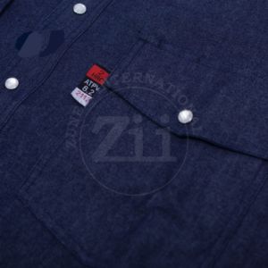 Chaquetas de Soldadura Resistentes al Fuego y al Agua FR Clothing Snaps Down de 7.5oz, Camisa FR NFPA2112 con Botones de Perla, Dos Tonos - Product Image 5