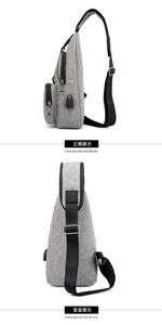 Bolso de hombro para hombre, mochila tipo bandolera, mochila cruzada para viaje, con puerto de carga USB, múltiples compartimentos, ligero, informal, a la moda - Product Image 6