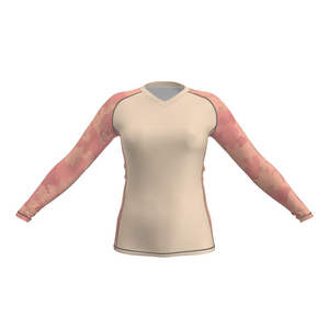 Haut de bain anti-UV en Spandex et Polyester pour femme, manches longues, imprimé camouflage rose, qualité supérieure 2026 - Product Image 1