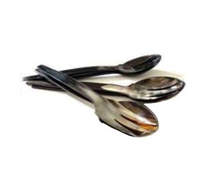 Spatules en corne de buffle écologiques, compatibles lave-vaisselle et micro-ondes, avec logo personnalisé, 4 pièces, poignée en bois, ustensiles personnalisés - Product Image 1