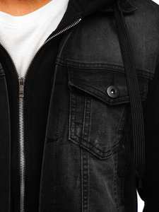 Veste en jean réfléchissante de sécurité nocturne pour homme, haute visibilité, luminescente dans le noir, tenue streetwear - Product Image 3