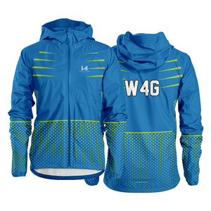 Veste coupe-vent à capuche zippée en nylon enduit sublimé sur mesure, tissu recyclé, vêtements de sport d'extérieur - Product Image 6
