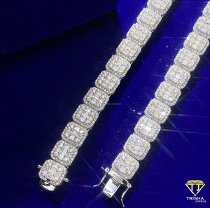 Collier élégant en argent sterling 925 avec diamants de laboratoire sertis à griffes et style de bijoux de luxe - Product Image 5