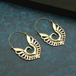 Boucles d'oreilles créoles en laiton plaqué or, style bohème, bijoux pendantes tendance pour femme - Product Image 5