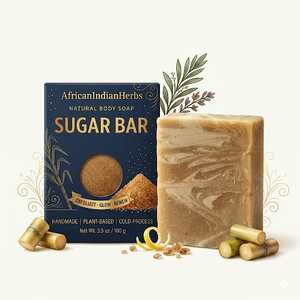 Savon en barre pour le soin de la peau au sucre, barre de bain naturelle, nettoyage doux, mousse riche et crémeuse, texture douce, soin quotidien du corps, produit artisanal, OEM - Product Image 2