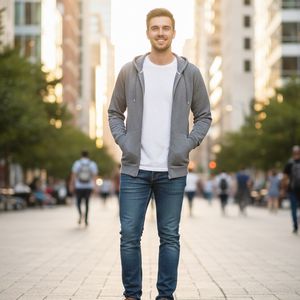 Hot-selling Custom No Drawstring Zipper Hoodies Blank Plain Oversized <b>Fleece</b> High Quality <b>Men's</b> OEM Service 100% Polyester - Product Image 5