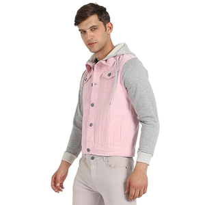 เสื้อฮู้ดแขนยาวสไตล์ยีนส์ ดีไซน์โดดเด่น ราคาประหยัด ผลิตจากผ้าฝ้าย 100% เหมาะสำหรับใส่กลางแจ้ง ตกแต่งด้วยกระดุม ดูเหมือนยีนส์ - Product Image 3