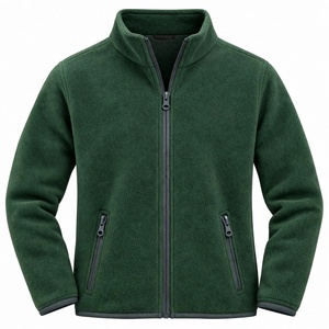 Veste polaire personnalisée vert forêt foncé, entièrement zippée, col montant, thermique, épaisse, pour l'hiver, tactique, pour l'extérieur - Product Image 1